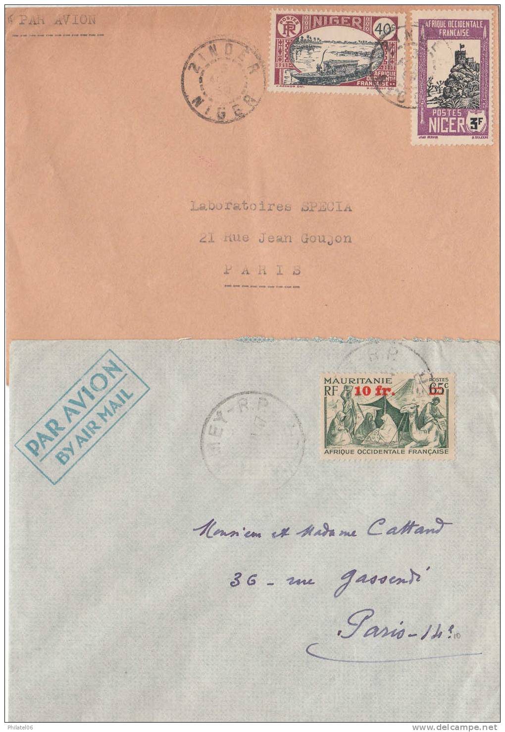 2 LETTRES  MAURITANNIE  NIGER - Other & Unclassified