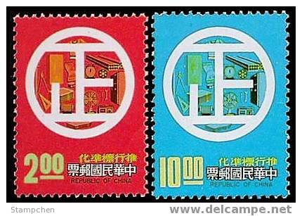 Taiwan 1977 Standardization Movement Stamps Scales Electric Fan Set Square Radio - Unused Stamps