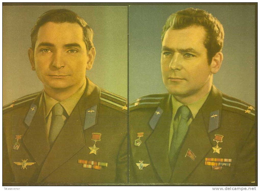 B2 RUSSIA RU USSR 018-029 Post Cards Space Exploration Astronauts Personalities, 12 Cards - Russie