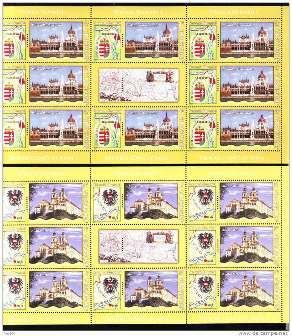 Romania 2010 / Danube´s Coat Of Arms (I) / Minisheet, MNH ** - Full Sheets & Multiples