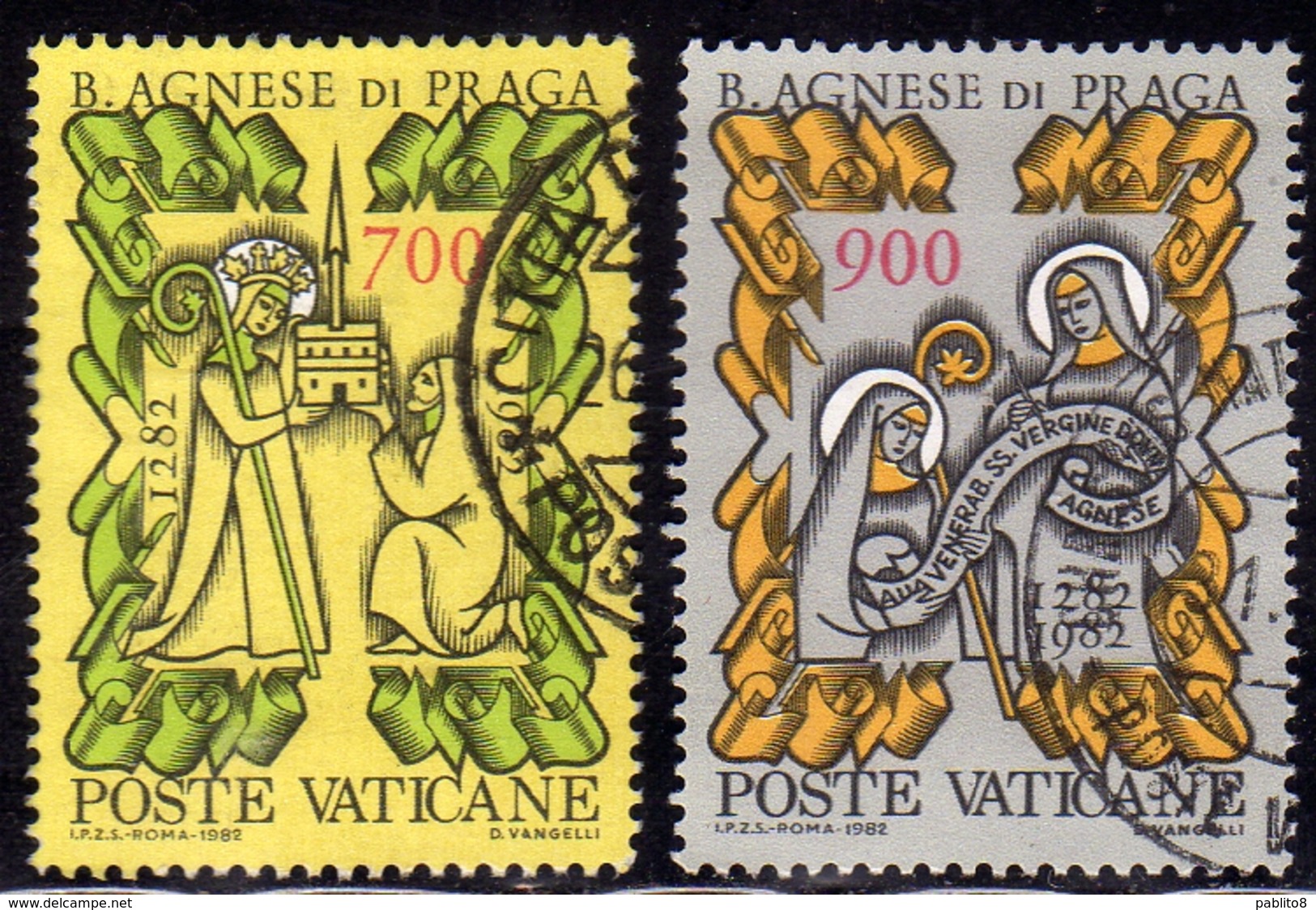 CITTÀ DEL VATICANO VATICAN VATIKAN 1982 S. SANT'AGNESE ST. AGNES SERIE COMPLETA COMPLETE SET USATA USED OBLITERE' - Used Stamps
