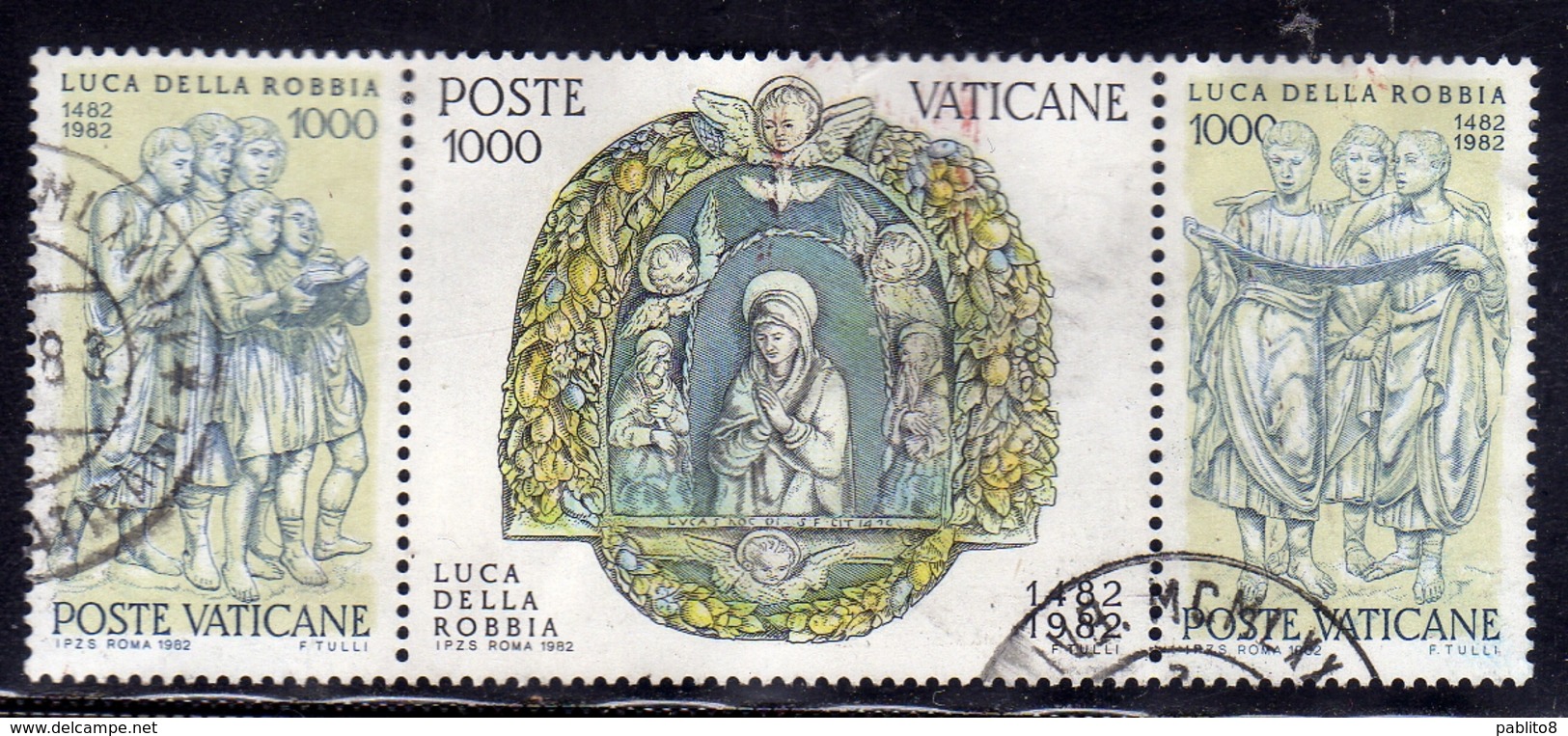 CITTÀ DEL VATICANO VATICAN VATIKAN 1982 SCULTORE LUCA DELLA ROBBIA SCULPTOR SERIE COMPLETA COMPLETE SET USATA USED OBLIT - Used Stamps