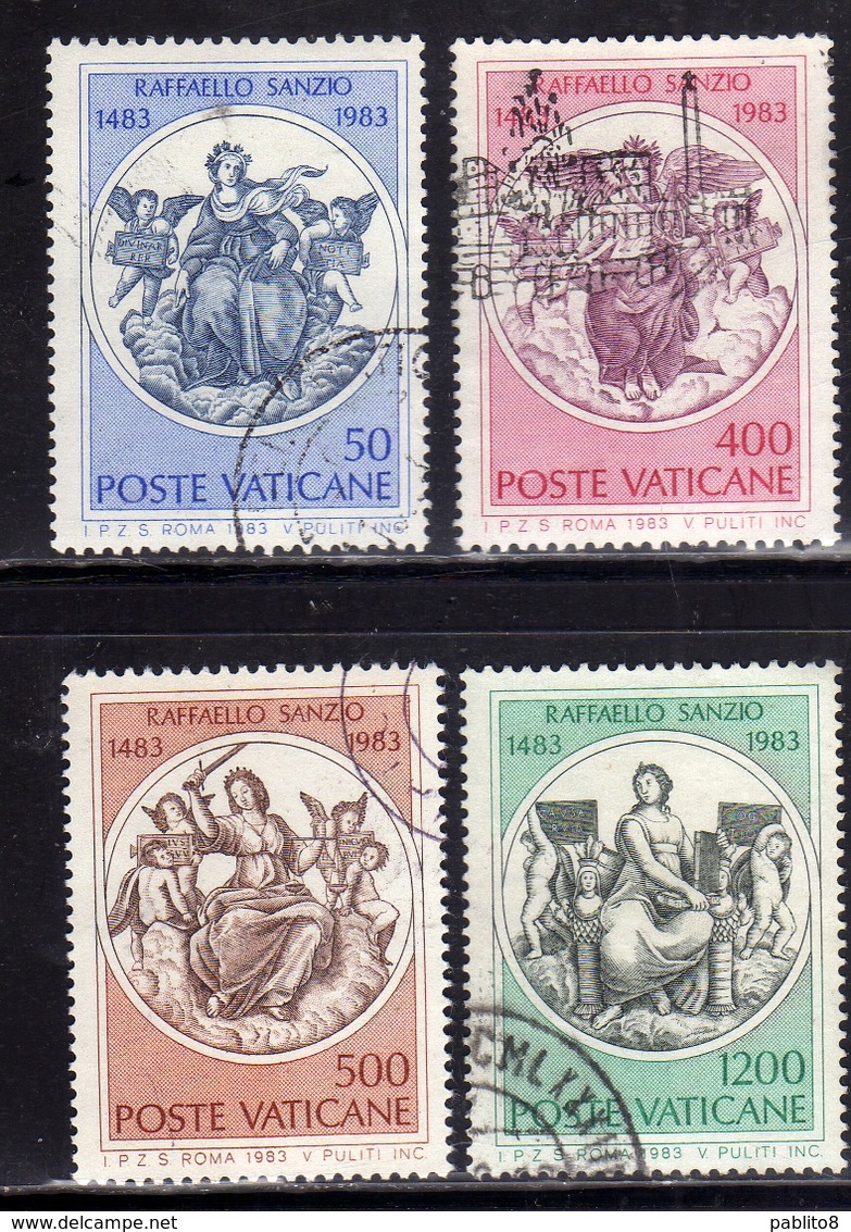 CITTÀ DEL VATICANO VATIKAN VATICAN 1983 RAFFAELLO SANZIO SERIE COMPLETA COMPLETE SET USATA USED OBLITERE' - Oblitérés