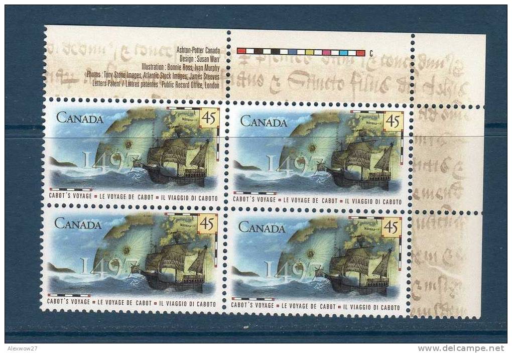 Canada 1992 Colombo ** Mnh X 4 ...block Of 4 BDF EMISSIONE CONGIUNTA ITALIA - Unused Stamps