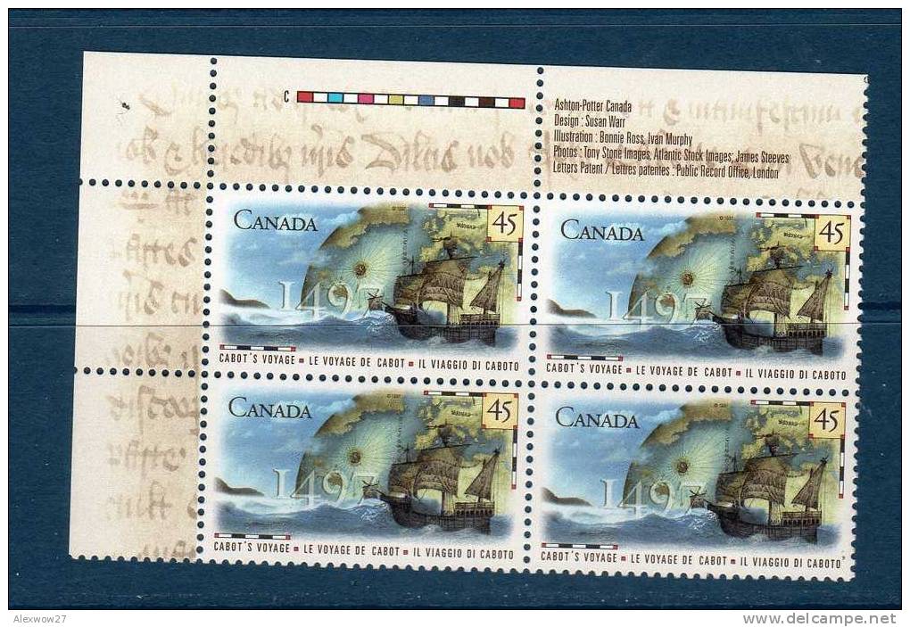 Canada 1992 Colombo ** Mnh X 4 ...block Of 4 BDF EMISSIONE CONGIUNTA ITALIA - Neufs