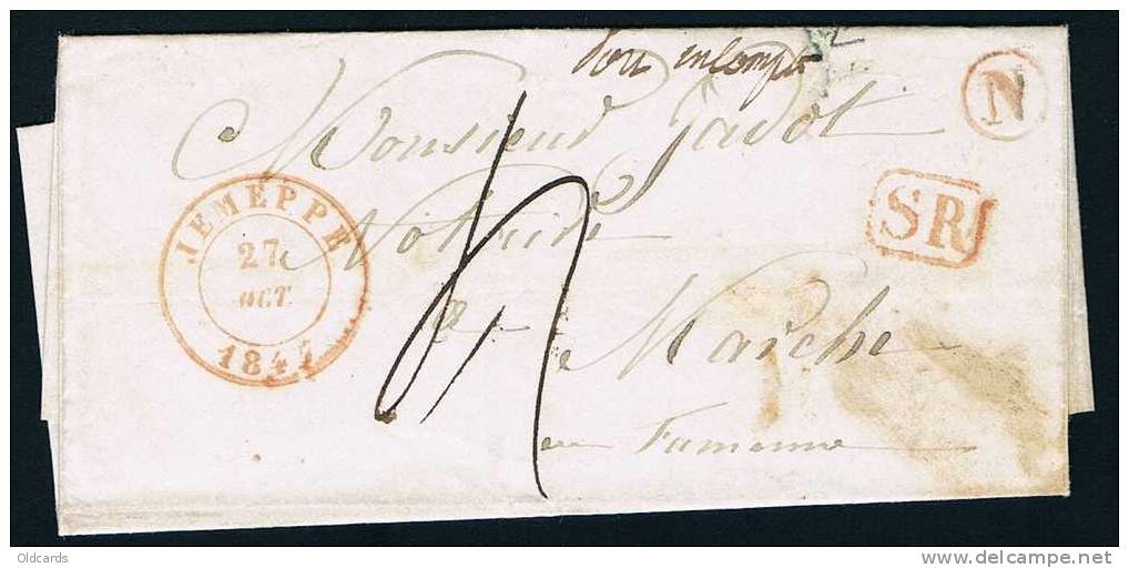 Lettre Avec Càd "JEMEPPE/1847" + Boîte Rurale Rge. "N" Du Château De GRANGES. - 1830-1849 (Belgique Indépendante)