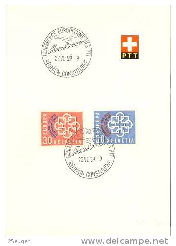 SWITZERLAND 1959 EUROPA MONTREUX  FDC - 1959