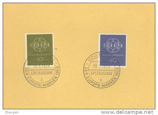GERMANY 1959 EUROPA CEPT FDC / BONN 1 C / /ZX/ - 1959