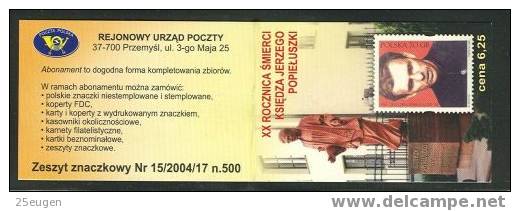 POLAND JERZY POPIELUSZKO WATER 2004  Booklet  MNH - Postzegelboekjes
