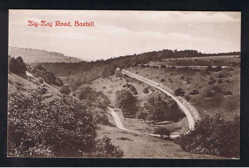 RB 640 - Early Postcard Zig Zag Road Boxhill Surrey - Surrey