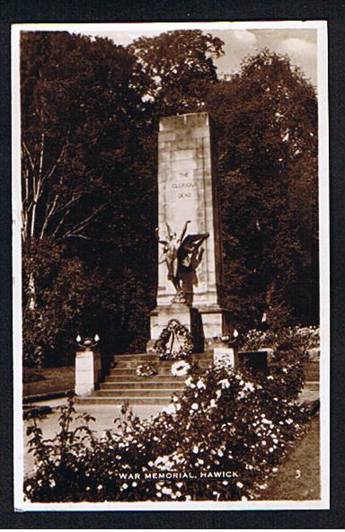 RB 640 - 1941 Real Photo Postcard Hawick War Memorial Roxburghshire Scotland - Roxburghshire