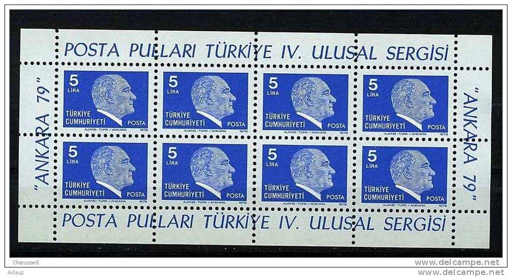 TURQUIE.1979. YVERT LOC FEUILLET N° 20. ANKARA 79.EXPOSITION PHILATELIQUE. - Hojas Bloque