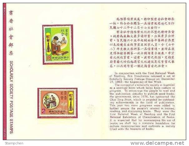 Folder Taiwan 1983 Scholarly Society Stamps Book Mother Teacher Bonsai Costume - Unused Stamps