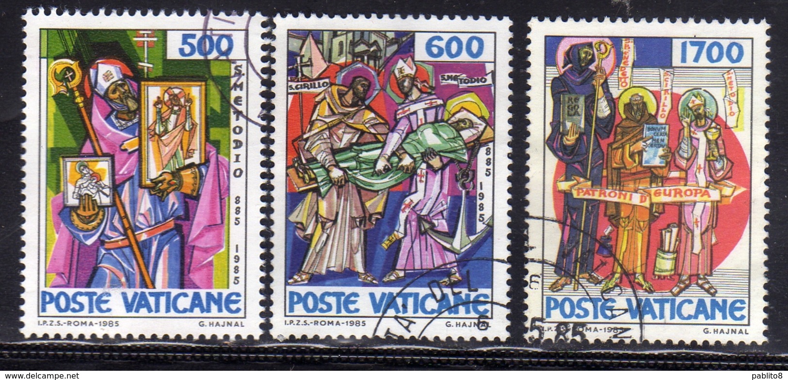CITTÀ DEL VATICANO VATICAN VATIKAN 1985 S.SAN METODIO ST. METHODE SERIE COMPLETA COMPLETE SET USATA USED OBLITERE' - Used Stamps