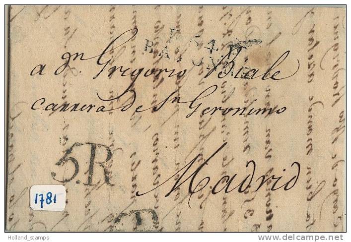 Carta Manuscrita De 4 ENERO 1819 Envió A Madrid A Bayona (1781) - ...-1850 Prephilately