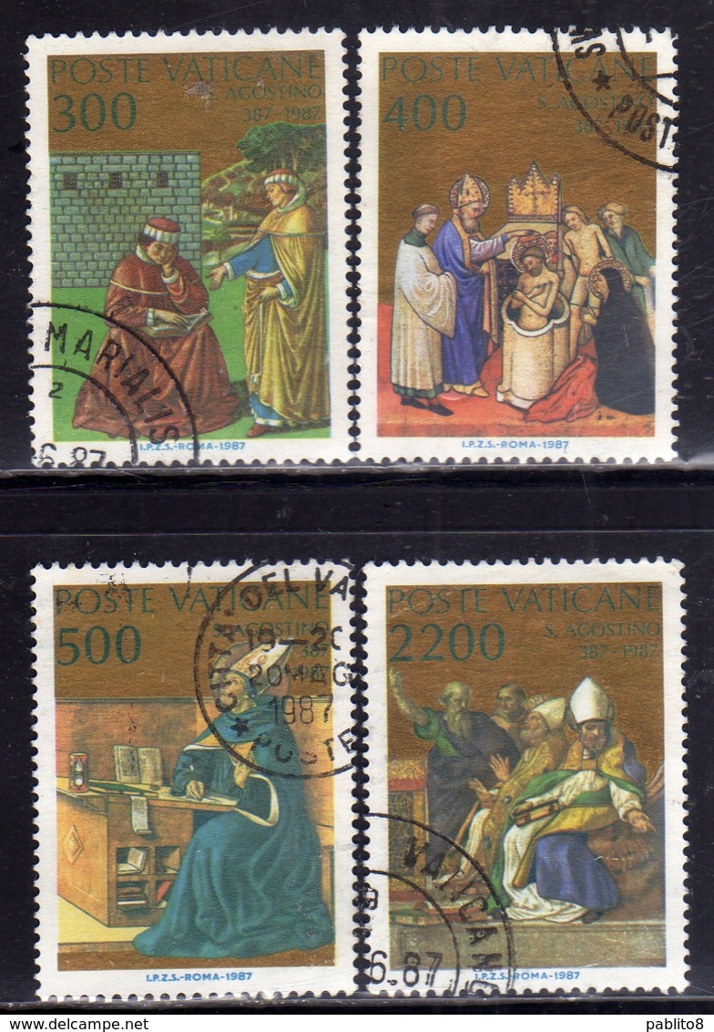 CITTÀ DEL VATICANO VATICAN VATIKAN 1987 CONVERSIONE E BATTESIMO S.ST.SANT'AGOSTINO SERIE COMPLETA SET USATA USED OBLITER - Used Stamps