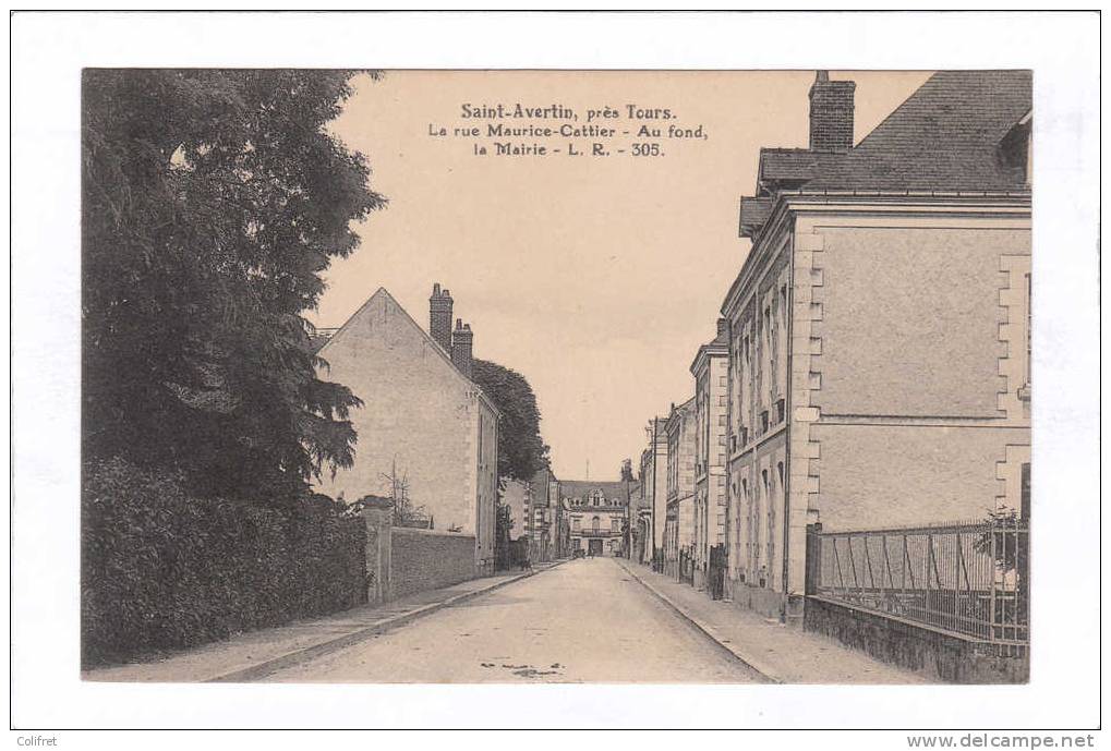 37 - St-Avertin        La Rue Maurice-Cattier - Au Fond La Mairie - Saint-Avertin