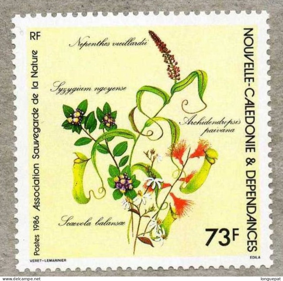 NOUVELLE-CALEDONIE  :   Association "Sauvegarde De La Nature" : Plantes Typiques - Unused Stamps