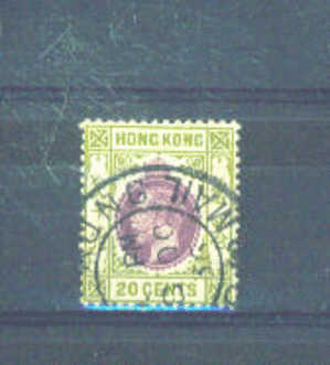 HONG KONG - 1912 George V 20c FU - Gebraucht