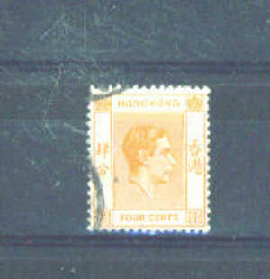 HONG KONG - 1938 George VI 4c FU - Used Stamps