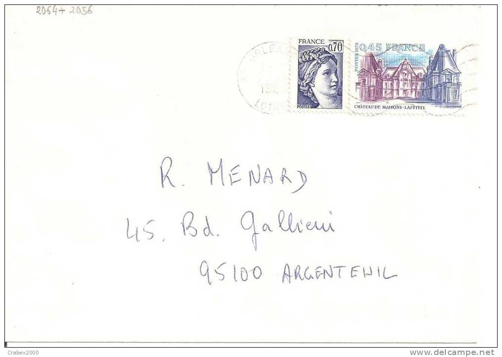 N Y&t  2064+   LETTRE   ORLEANS   Vers   ARGENTEUIL  Le   29 JANVIER1980 - Storia Postale