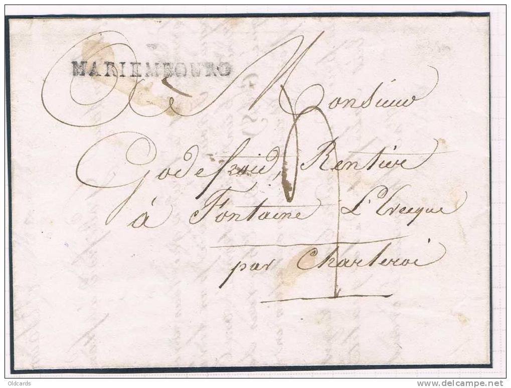 Belgique Précurseur 1822 Lettre Avec Marque "7 / MARIEMBOURG", 7 Gratté - 1815-1830 (Periodo Holandes)