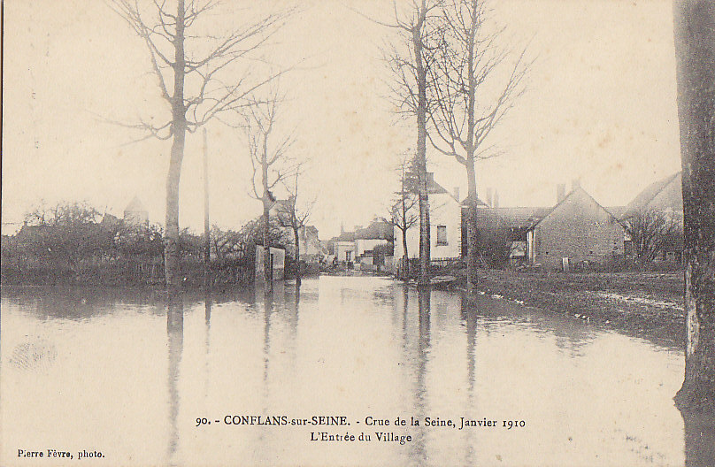 Conflans Sur Seine 51 -  Inondations 1910 - Entrée Du Village - Autres & Non Classés