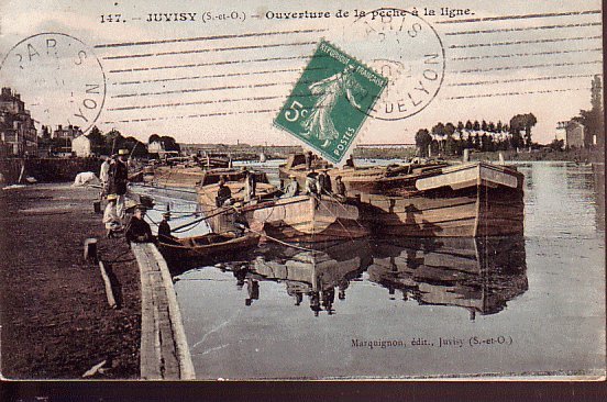 CPA.   JUVISY.       Ouverture De La Pêche à La Ligne.    1911.     (animée) - Juvisy-sur-Orge