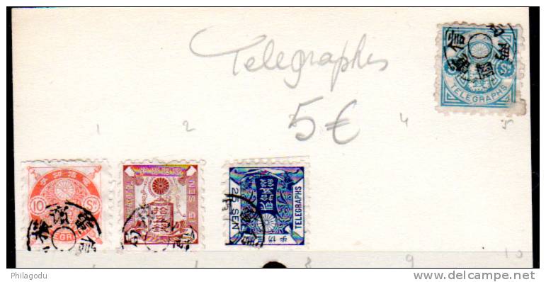 Japon 1885, Timbre-télégraphe, Tg 6 / 8 - Airmail