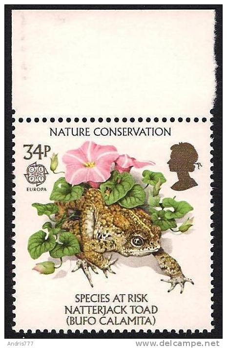 United Kingdom UK 1986  Animal Reptiles Natterjack Toad  Kröte  Crapaud - Kikkers