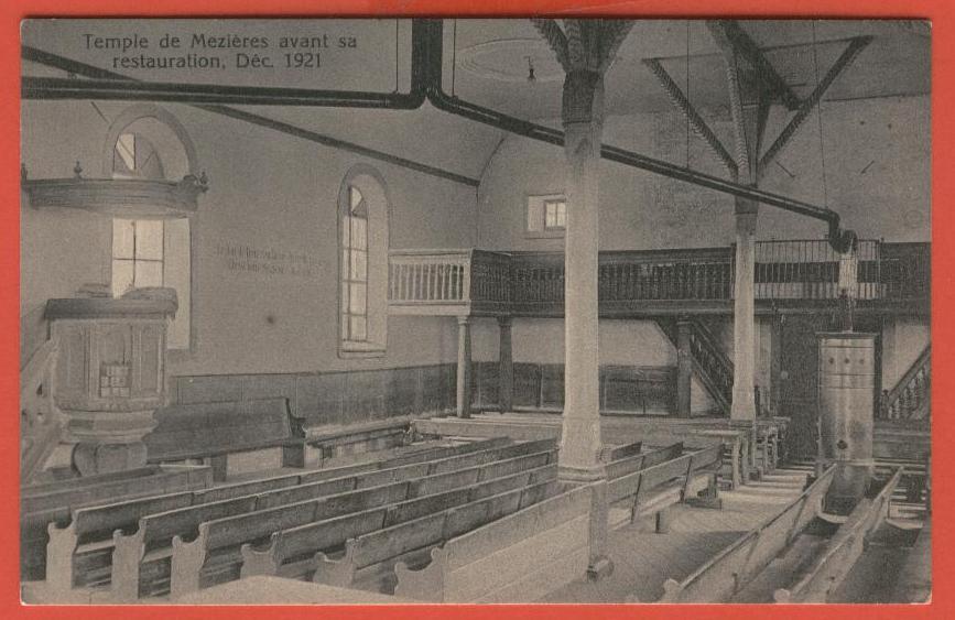 A470, Temple De Mezières, Avant Sa Restauration, Mézière, Déc.1921, Non Circulée - Jorat-Mézières