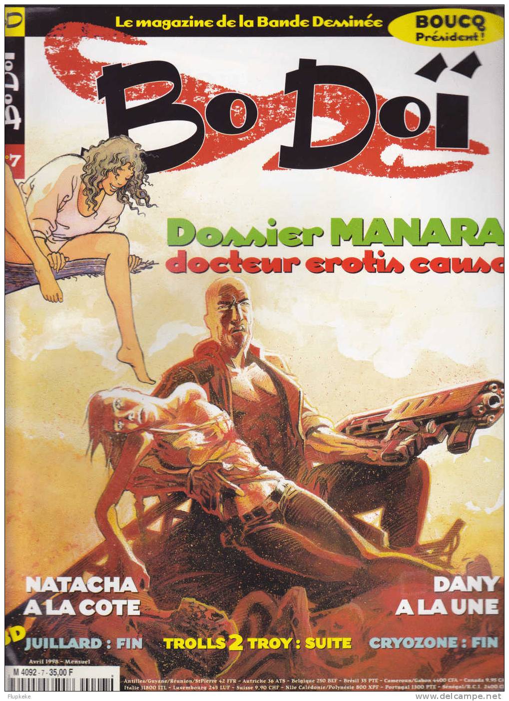 Bo Doï 7 Avril 1998 Manara Natacha Dany à La Une - Bodoï