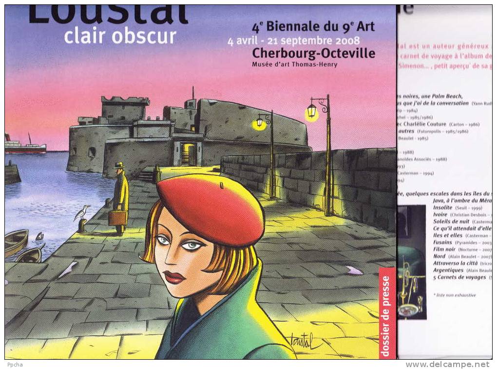 LOUSTAL BD Clair Obscur 4e Biennale Du 9e Art Cherbourg COLLECTOR Dossier De Presse Press Kit MAGNIFIQUE !!! - Sonstige & Ohne Zuordnung