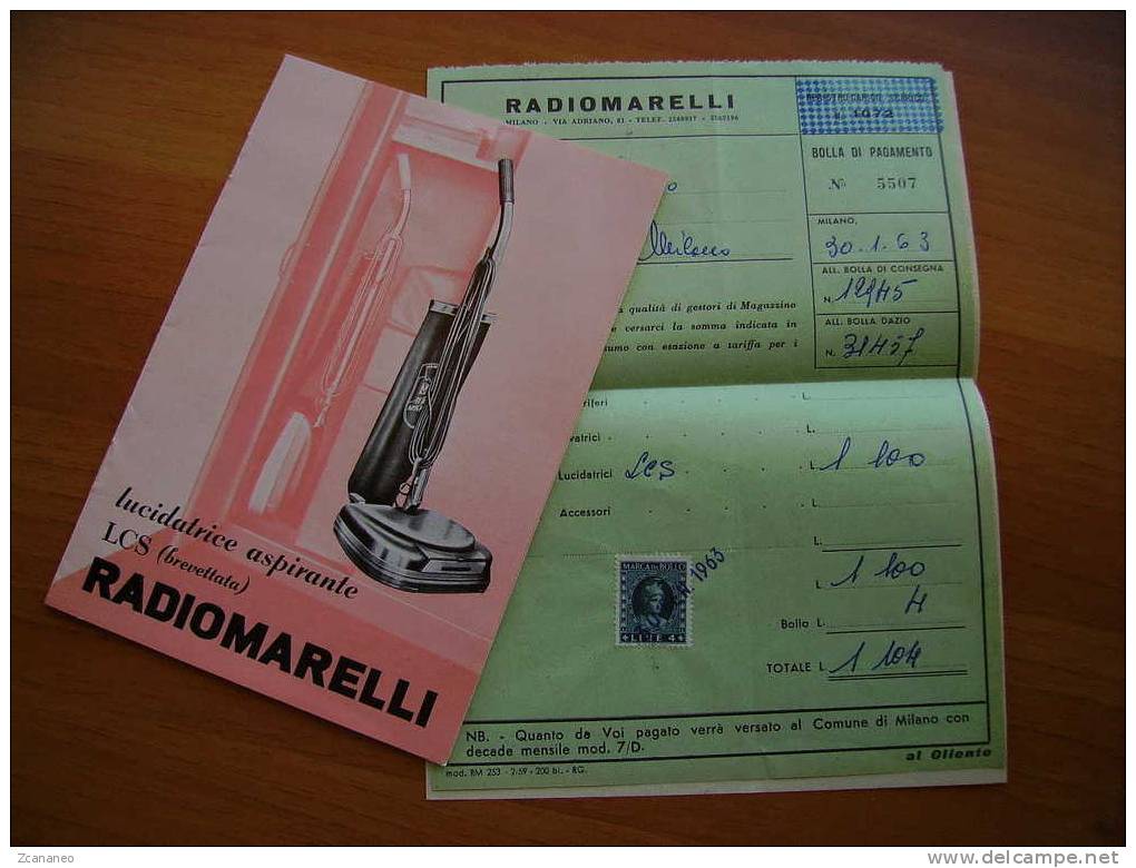 VECCHIO DEPLIANT D'ISTRUZIONE SULL'USO DELLA LUCIDATRICE RADIOMARELLI DEL 1963 - - - Publicités