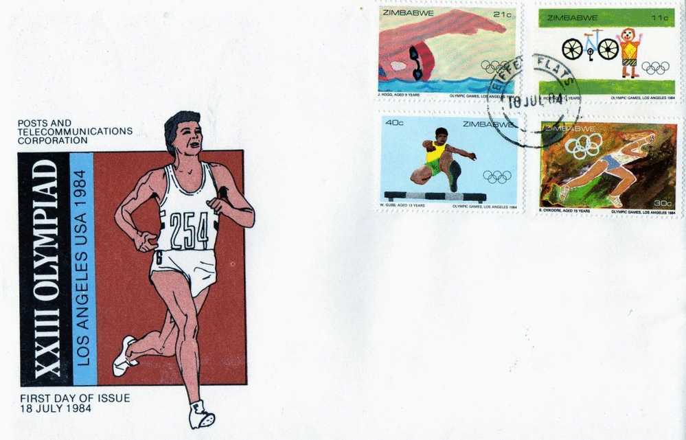 Zimbabwe 1984 XIII Olympiad - Olympic Games -Olympics  Los Angeles FDC - Zimbabwe (1980-...)