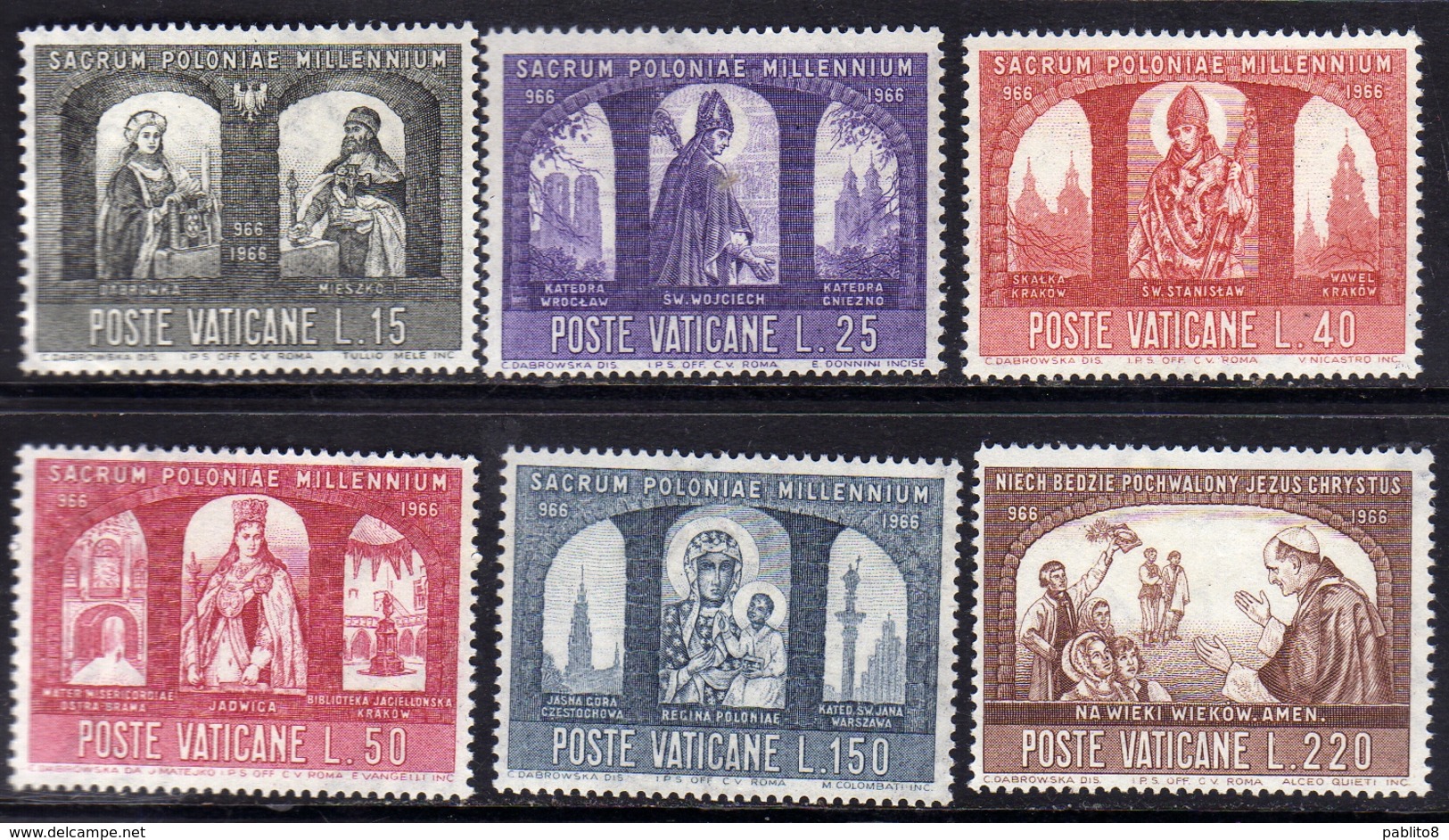 CITTÀ DEL VATICANO VATICAN VATIKAN 1966 CONVERSIONE POLONIA CONVERSION SERIE COMPLETA COMPLETE SET MNH - Unused Stamps