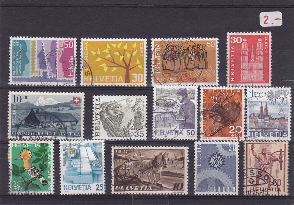 Petit Lot De Timbres Suisses - Mezclas (max 999 Sellos)