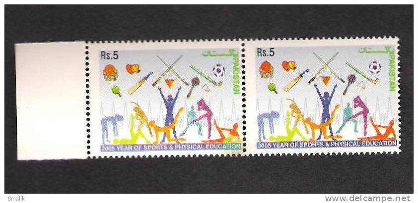 Pakistan 2005, Sports & Physical Education Error Letho Back Pair MNH - Pakistan