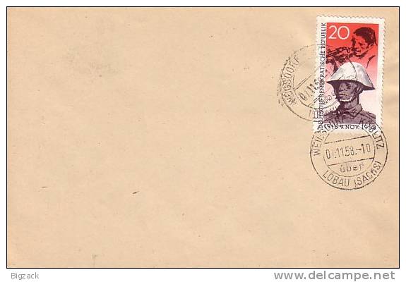 DDR Brief EF Minr.662 Weigsdorf-Köblitz über Löbau 7.11.58 FDC - Storia Postale