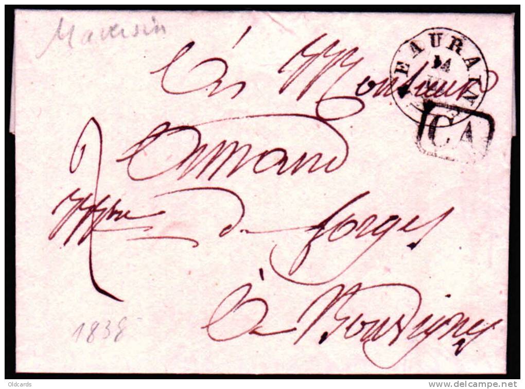 Belgique Précurseur. Lettre Datée De Haversin Avec T18 "BEAURAING" - 1830-1849 (Belgica Independiente)