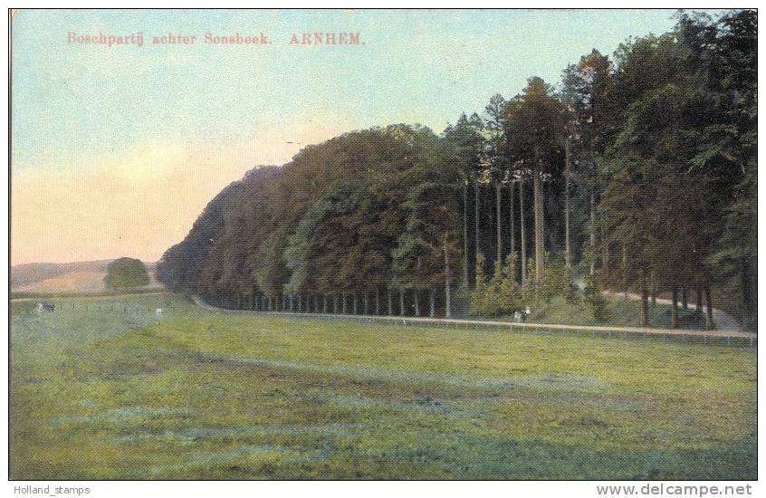 ANSICHTKAART  (448) ARNHEM * SONSBEEK *  GELOPEN 1913 NAAR ZWOLLE - Arnhem