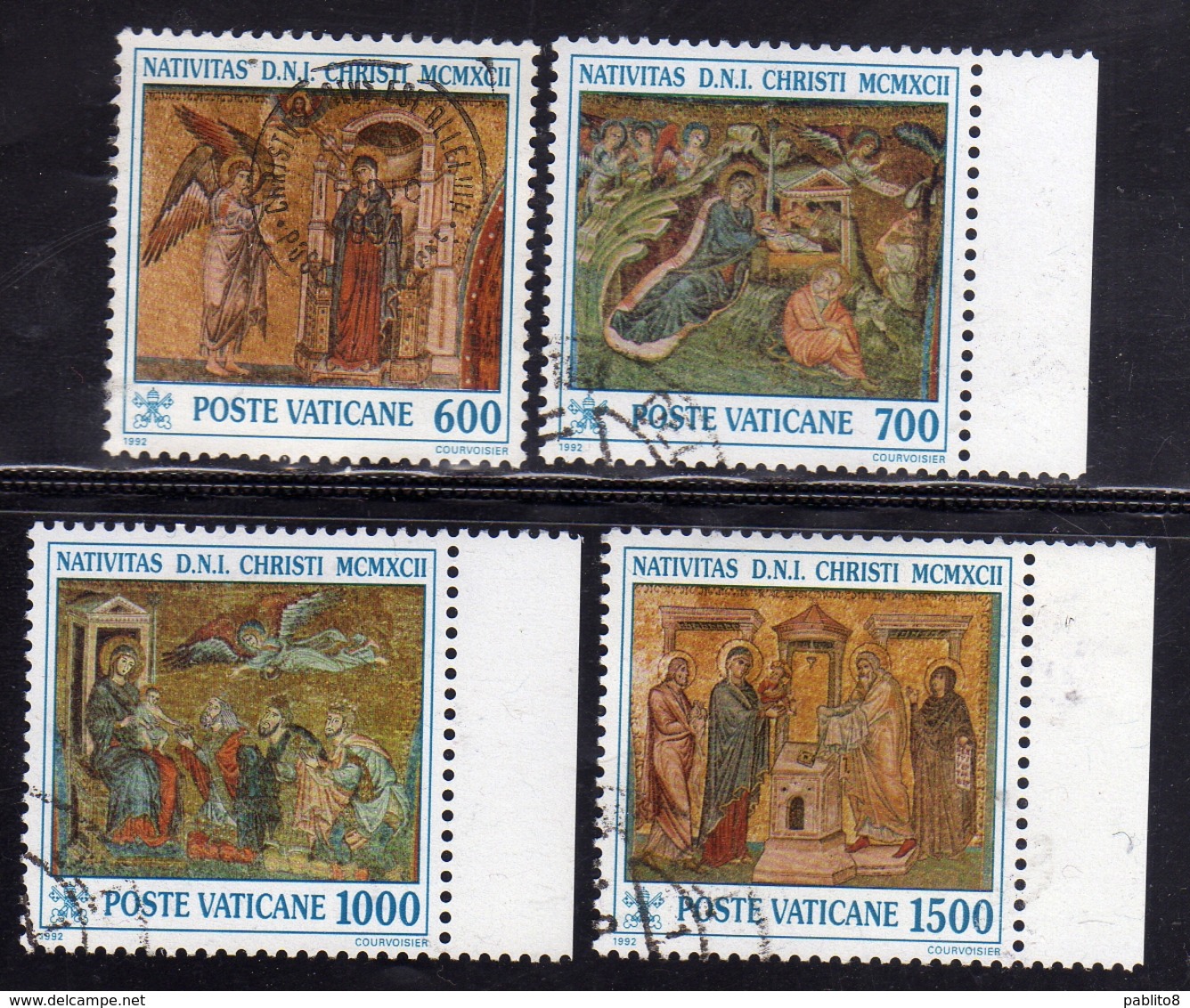 CITTÀ DEL VATICANO VATICAN VATIKAN 1992 NATALE CHRISTMAS NOEL WEIHNACHTEN NAVIDAD SERIE COMPLETA SET USATA USED OBLITERE - Oblitérés