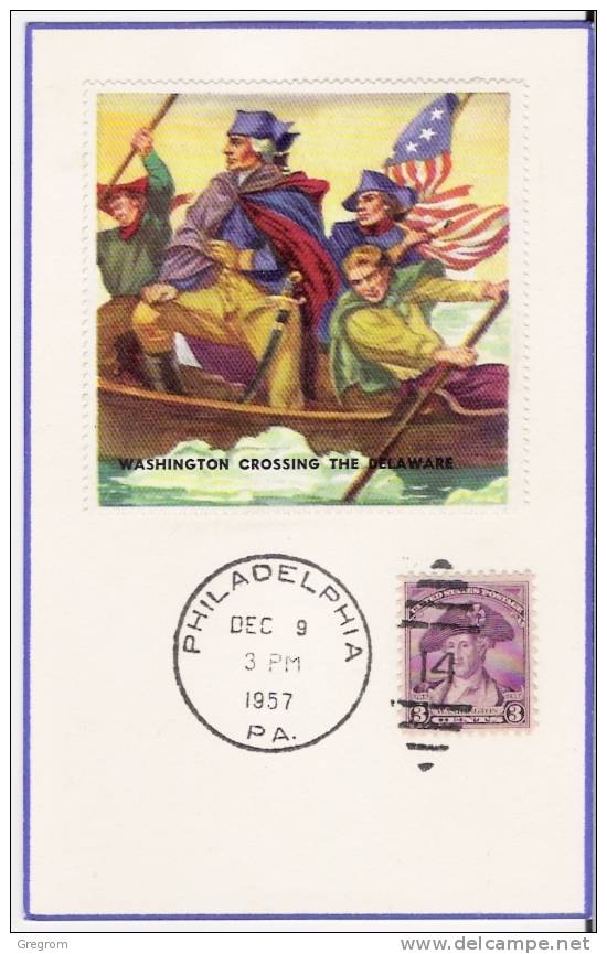 Etats Unis USA ( CM ) Yt 303 , Philadelphia 1957 ,  WHASHINGTON Crossing The Delaware ( Maximum Card ) - Maximum Cards