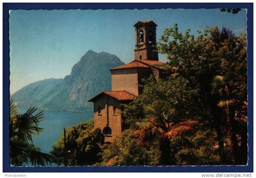 Lugano-Castagnola - La Chiesa E Il Monte San Salvatore - Ticino - Agno