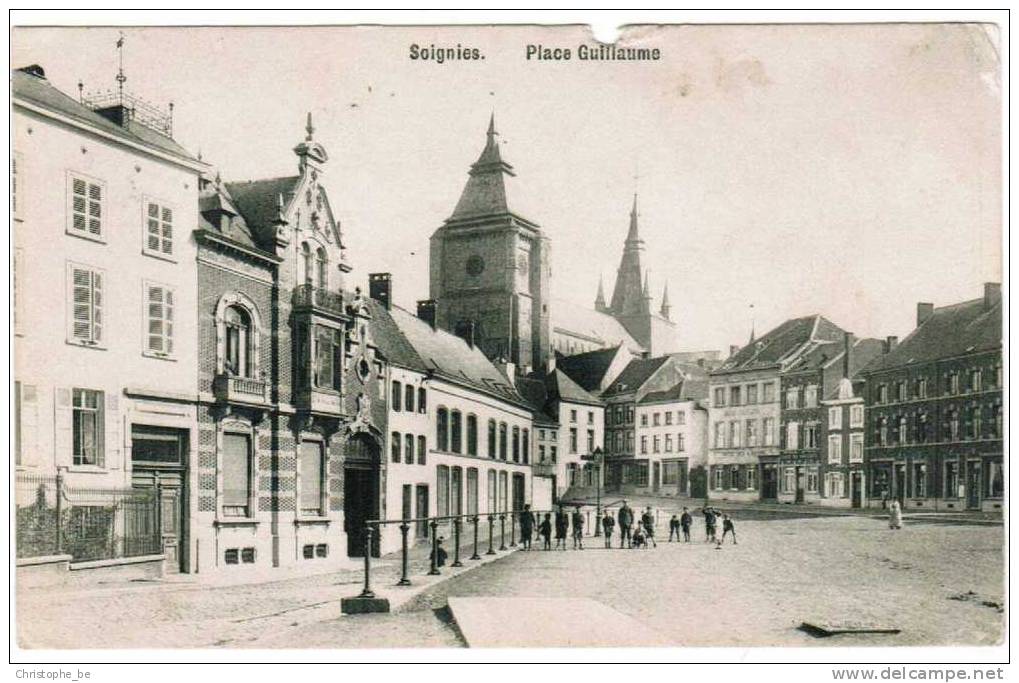 Oude Postkaart Soignies, Place Guillaume (pk1686) - Soignies