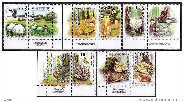 BELARUS 2010-17 Mushrooms And Fauna. LABELED Set, MNH - Pilze