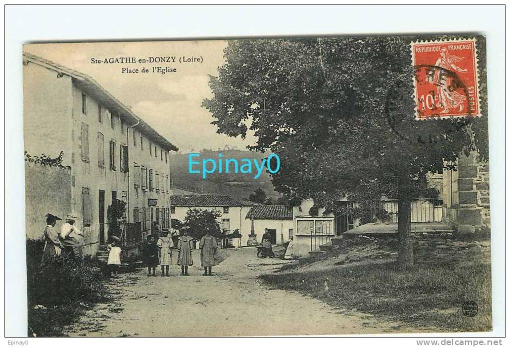 Br - 42  - SAINTE AGATHE EN DONZY - 221 H. - Place De L'église - RARE - Autres & Non Classés