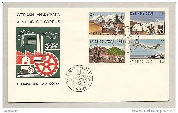 Cipro - Busta FDC Con Serie Completa: Ripresa Dell´economia - 1976 - - Briefe U. Dokumente