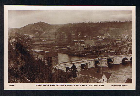 RB 643 - Early Real Photo Postcard High Rock & Bridge From Castle Hill Bridgnorth Shropshire - Shropshire