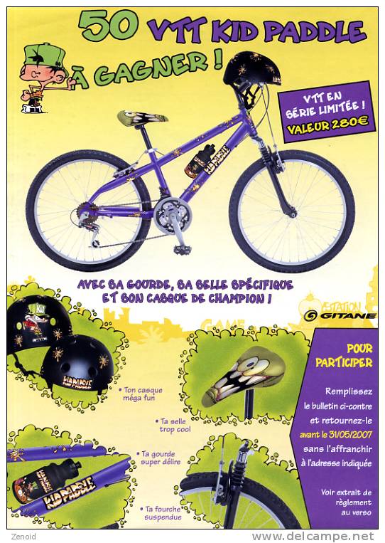 Flyer Publicitaire Jeu Concours 50 VTT Kid Paddle - Midam - Ed. Atlas - Kid Paddle